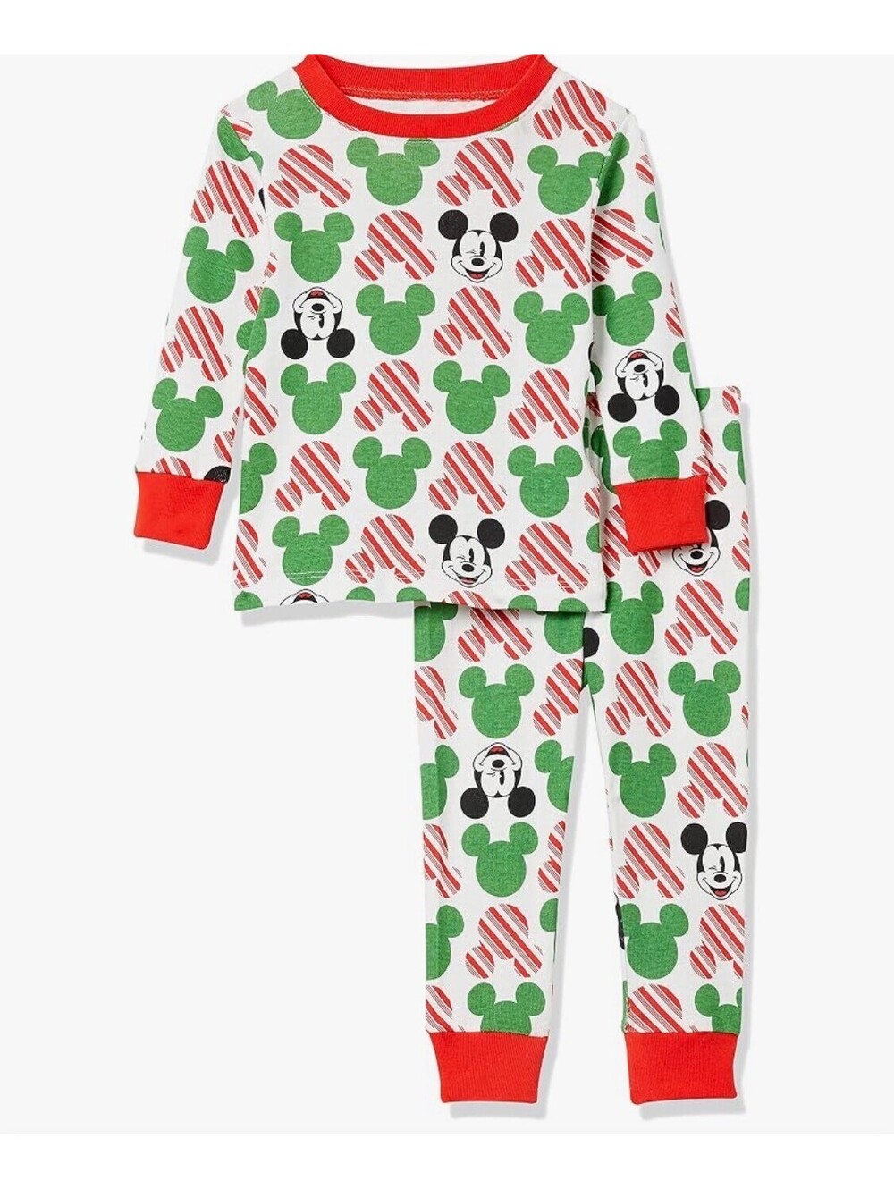 Disney Mickey Mouse Christmas Fleece Pajamas Set Size 24M Brand New
